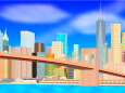 ブルックリン橋とマンハッタン