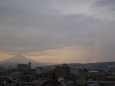 夕暮れの富士と虹