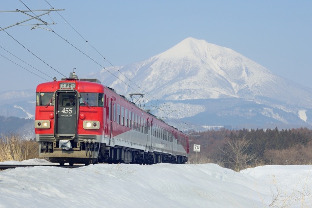 懐古 磐梯山と455系電車