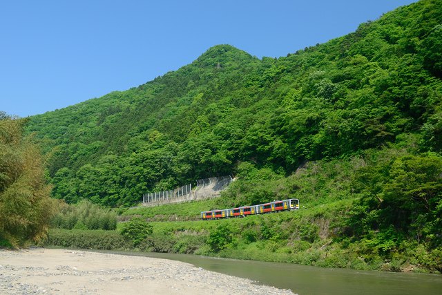 久慈川と水郡線キハE130系