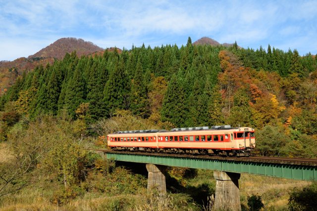 懐古 米坂線 国鉄急行色気動車