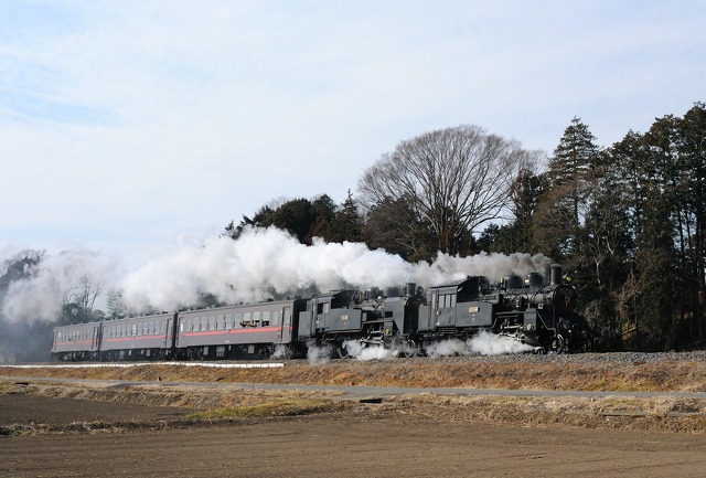 SLもおか C12、C11重連運転