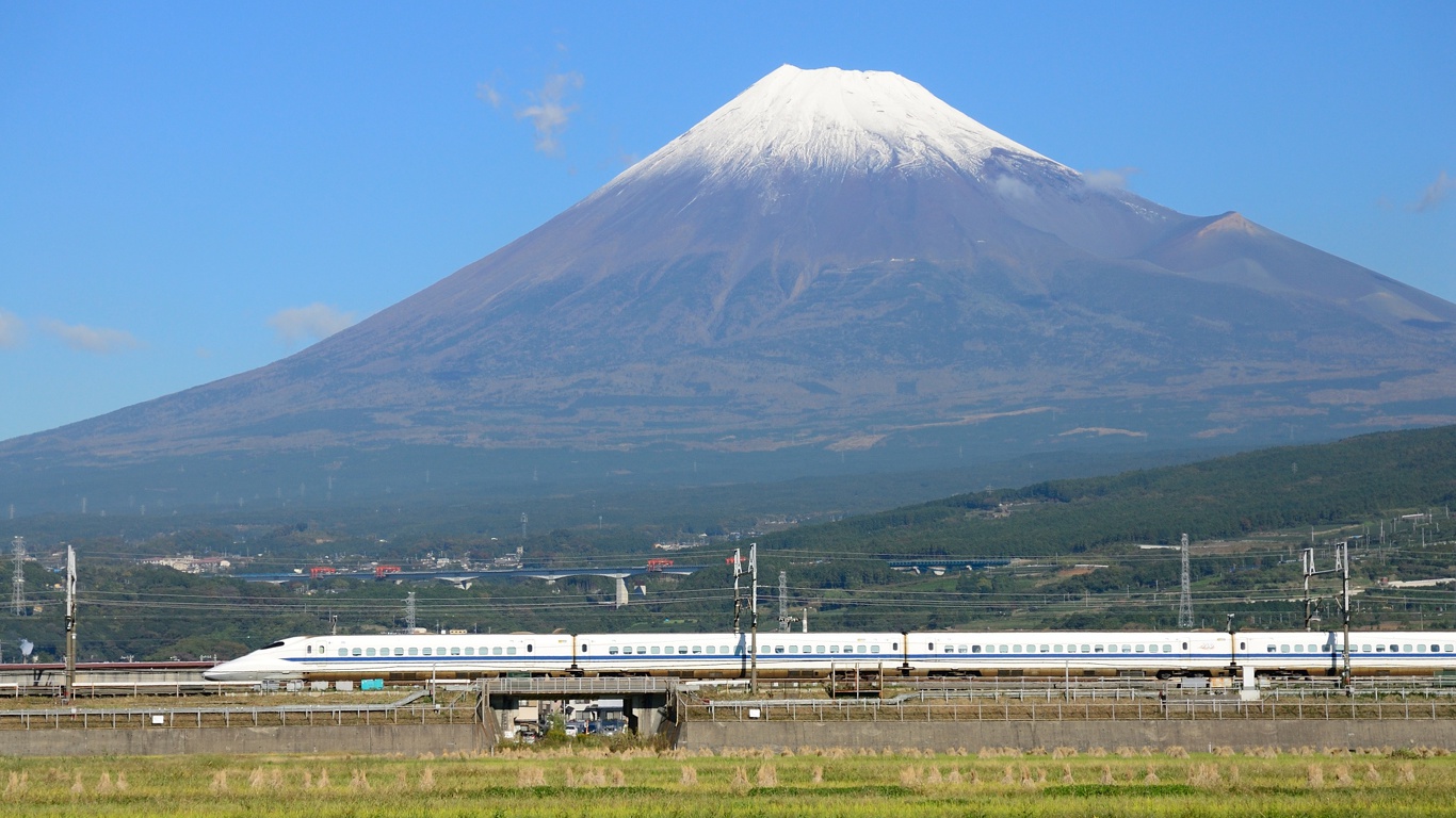 鉄道 新幹線 富士山と700系新幹線 壁紙1366x768 壁紙館