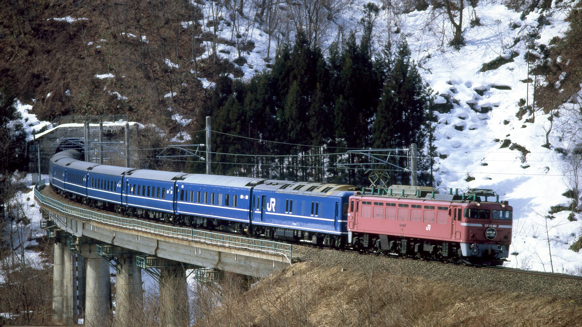 鉄道 電気機関車 Ef81牽引 寝台特急 日本海 壁紙19x1080 壁紙館