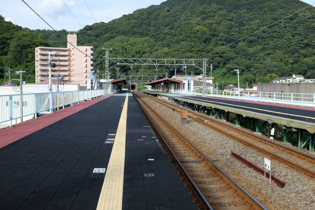 河津駅と続く線路