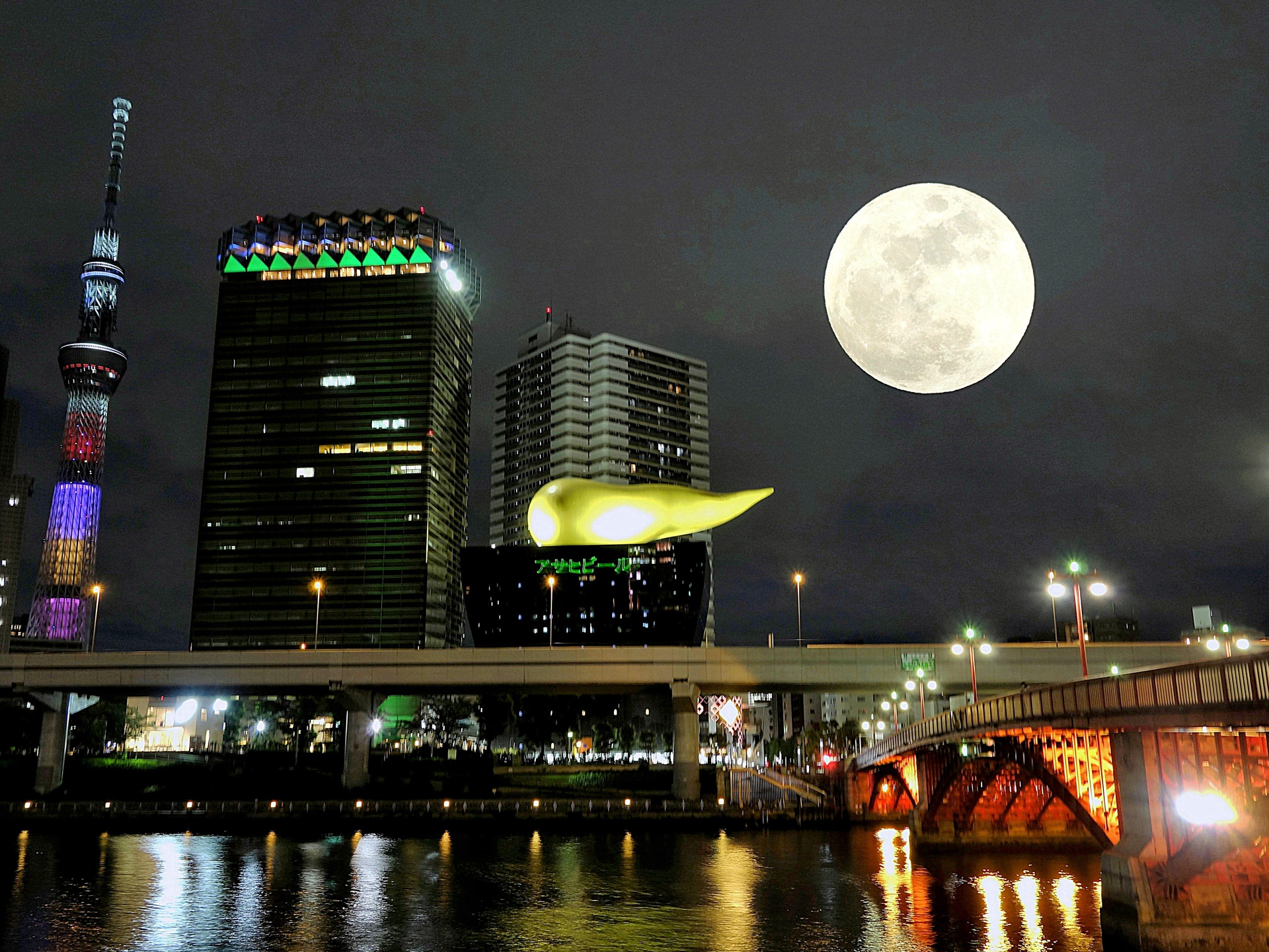 その他 吾妻橋の夜景 壁紙19x1440 壁紙館