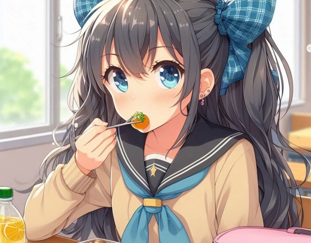 ご飯を食べる女の子