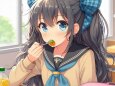 ご飯を食べる女の子