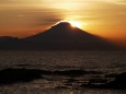 夕暮れの富士山