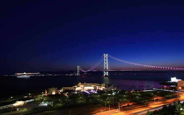 明石海峡大橋夜景