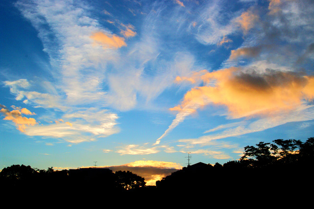 秋の黎明・あかね雲2