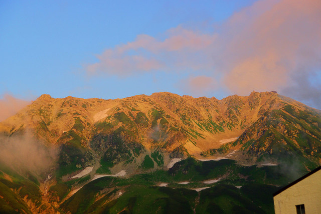 立山・夕照の三山