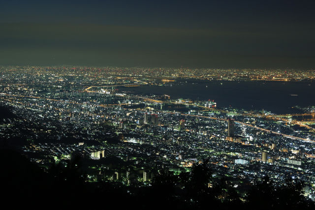 日本三大夜景摩耶山から見る夜景