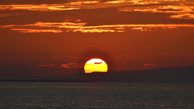 夕日のランディング