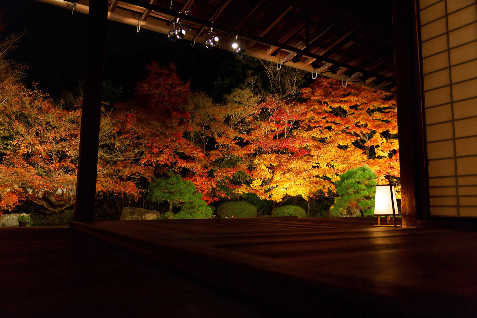夜景 花火 イルミ 紅葉の京都 南禅寺 天授庵 壁紙19x1280 壁紙館