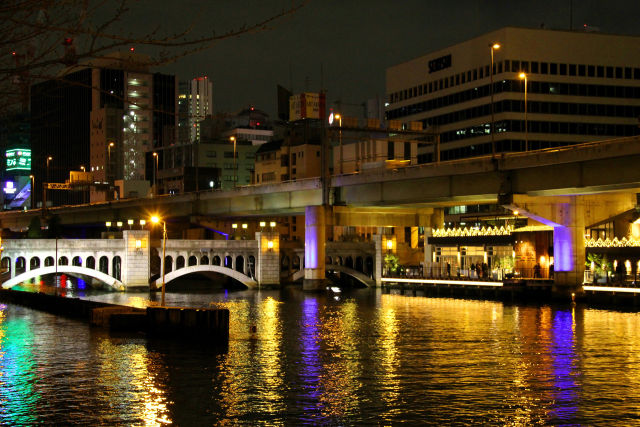 堂島川・水晶橋・ライトアップ