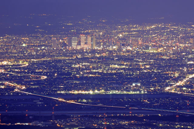 御在所岳から見る名古屋の夜景