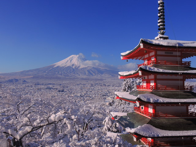 春の雪景色