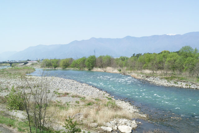 好天の梓川