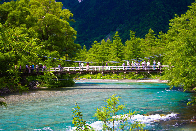 河童橋と梓川