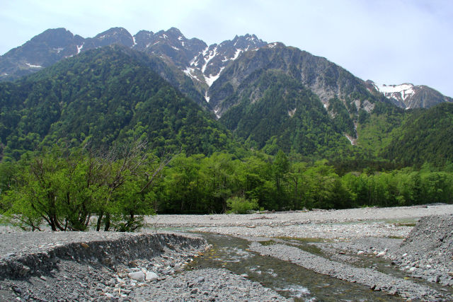 前穂連山と梓川