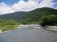 明神橋から梓川上流の眺め