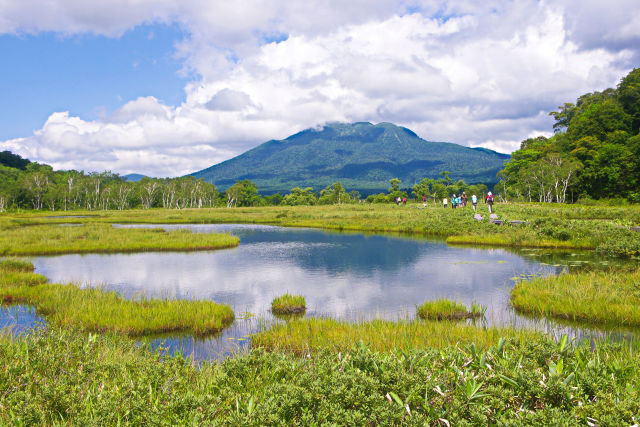 夏の尾瀬・燧ケ岳と池塘