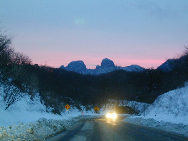 軽井沢の氷雪路