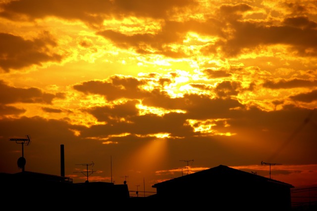 天を焦がす 夕焼け