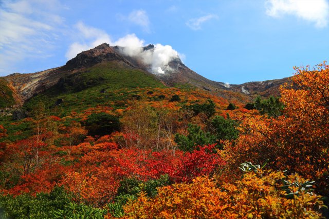 秋燃ゆる茶臼岳