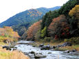 御岳渓谷の秋風景