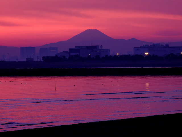 残照の富士山