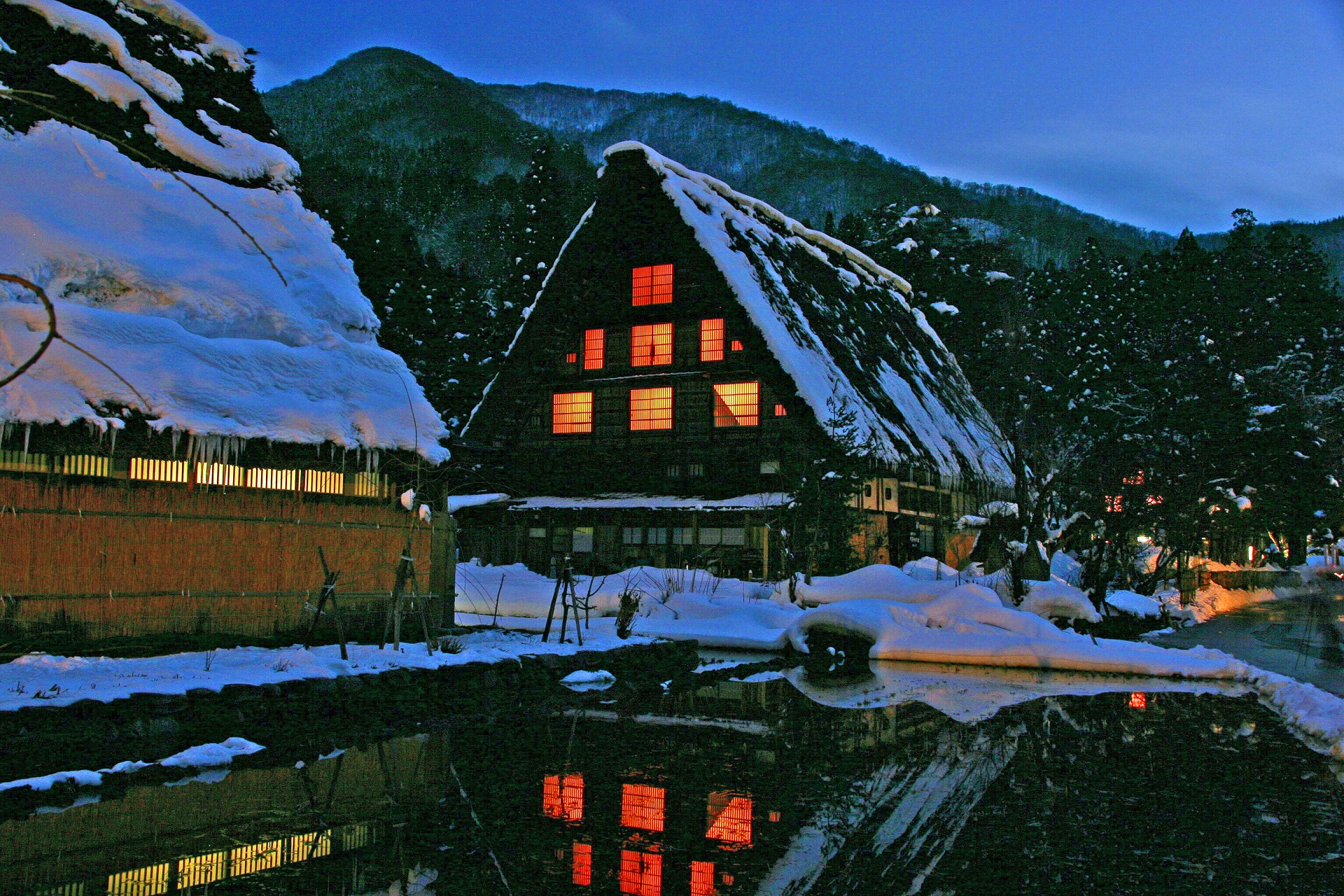 日本の風景 冬の白川郷 壁紙19x1280 壁紙館