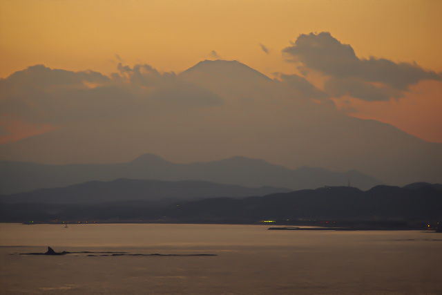 江ノ島から富士夕景