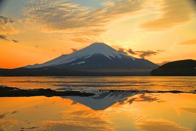 夕焼けの富士