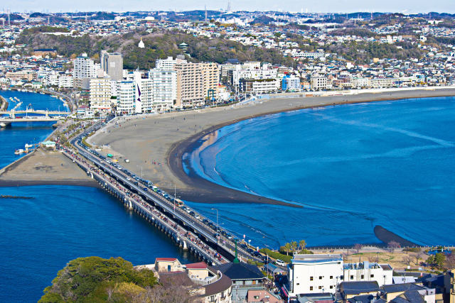 江ノ島大橋と片瀬海岸