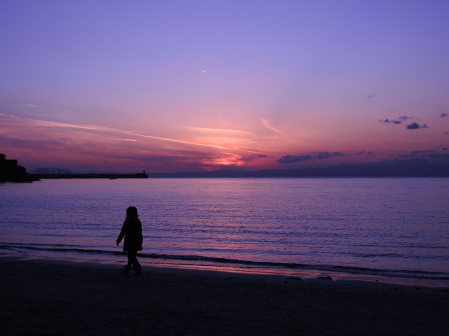 逗子海岸の落日