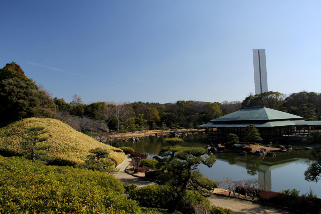 大仙公園・日本庭園・傘亭鳥瞰