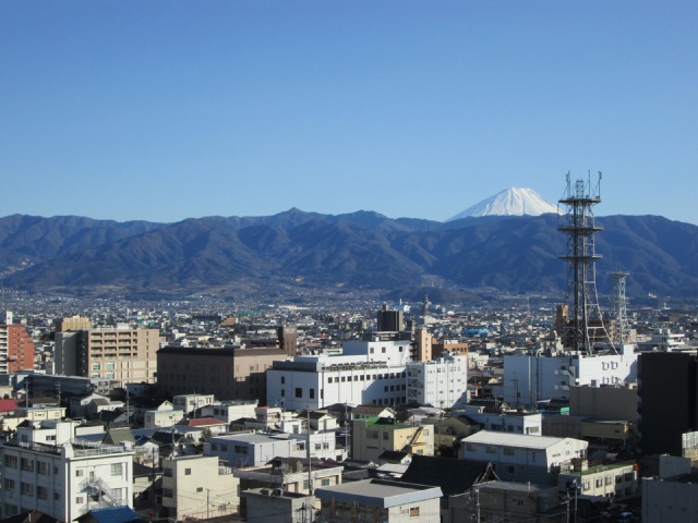 甲府城からの富士山