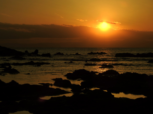 森戸海岸の落日