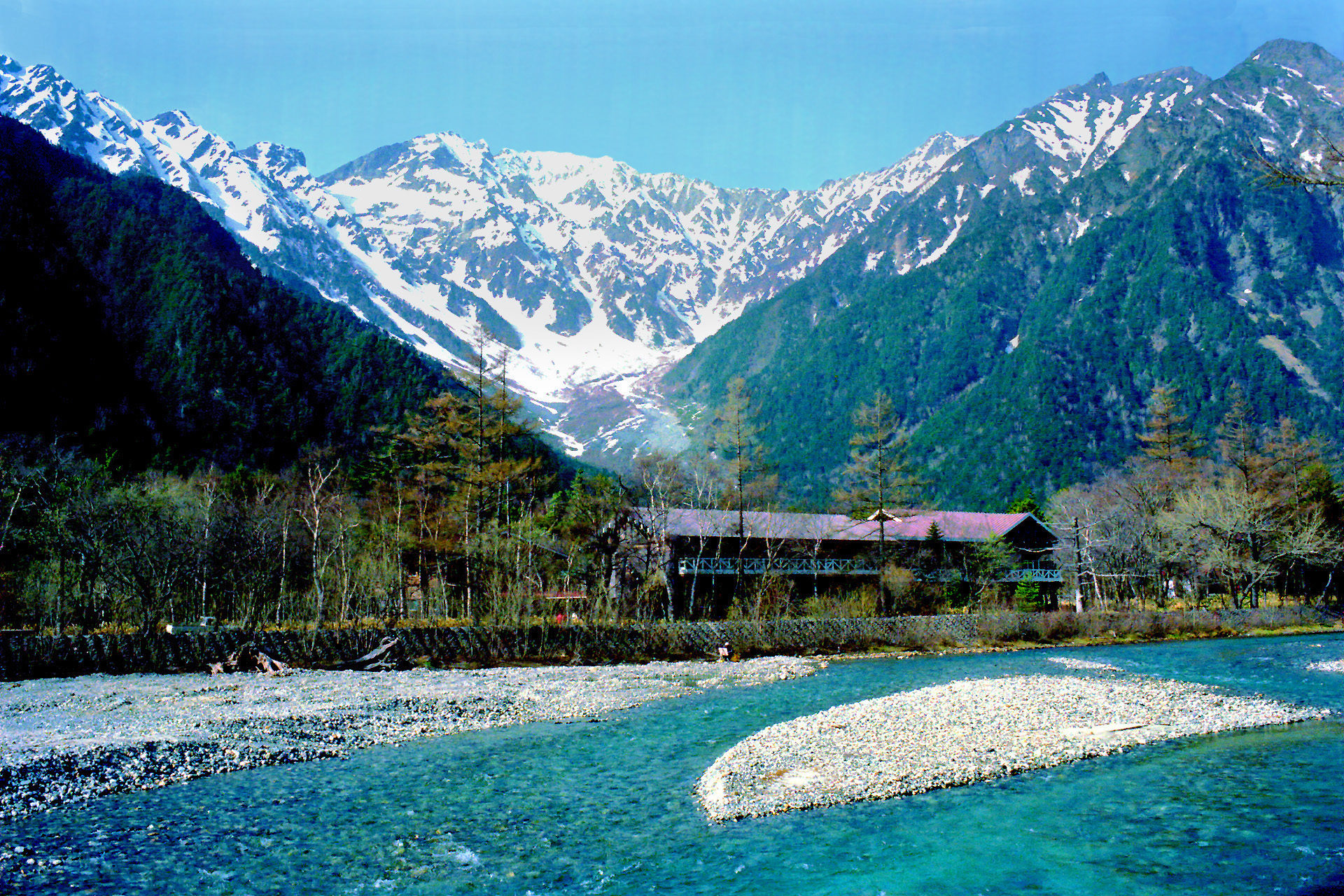 日本の風景 上高地 梓川と穂高 19年 壁紙19x1280 壁紙館