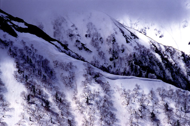 春の雪山