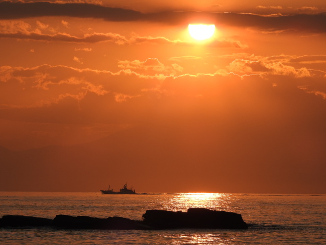 三浦海岸の落日