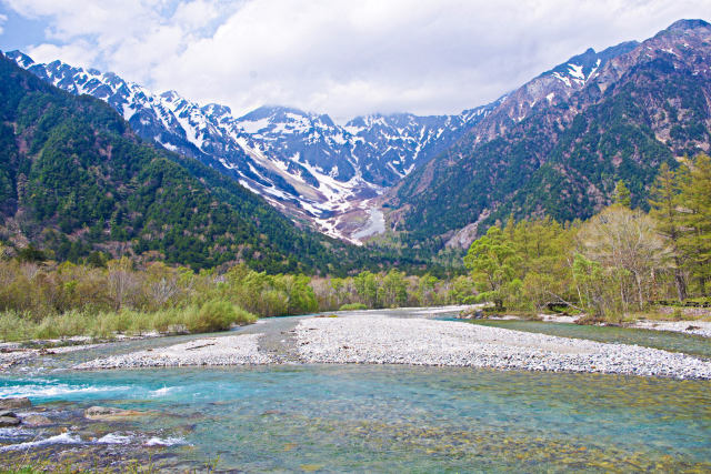 梓川と穂高連峰