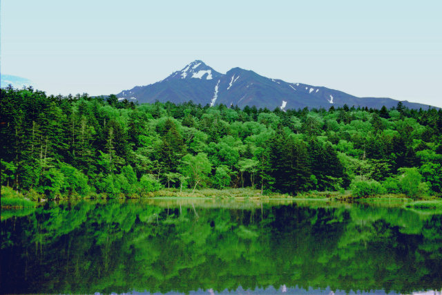 姫沼から見る利尻山