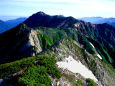 鷲羽岳から水晶岳を望む