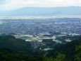 山道から、鳥栖市街と耳納連山