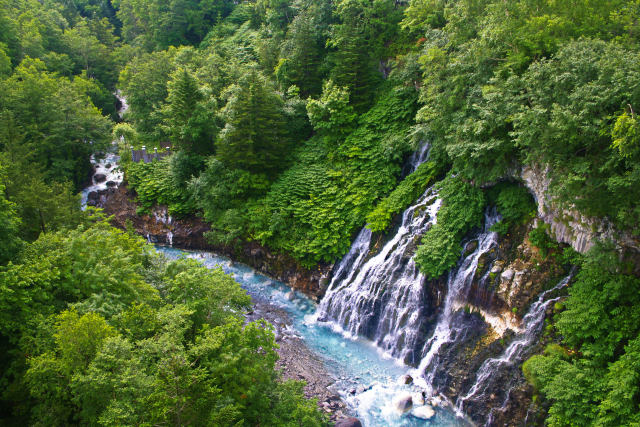 美瑛川と白ひげの滝