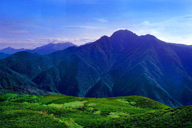 烏帽子岳からの塩見岳