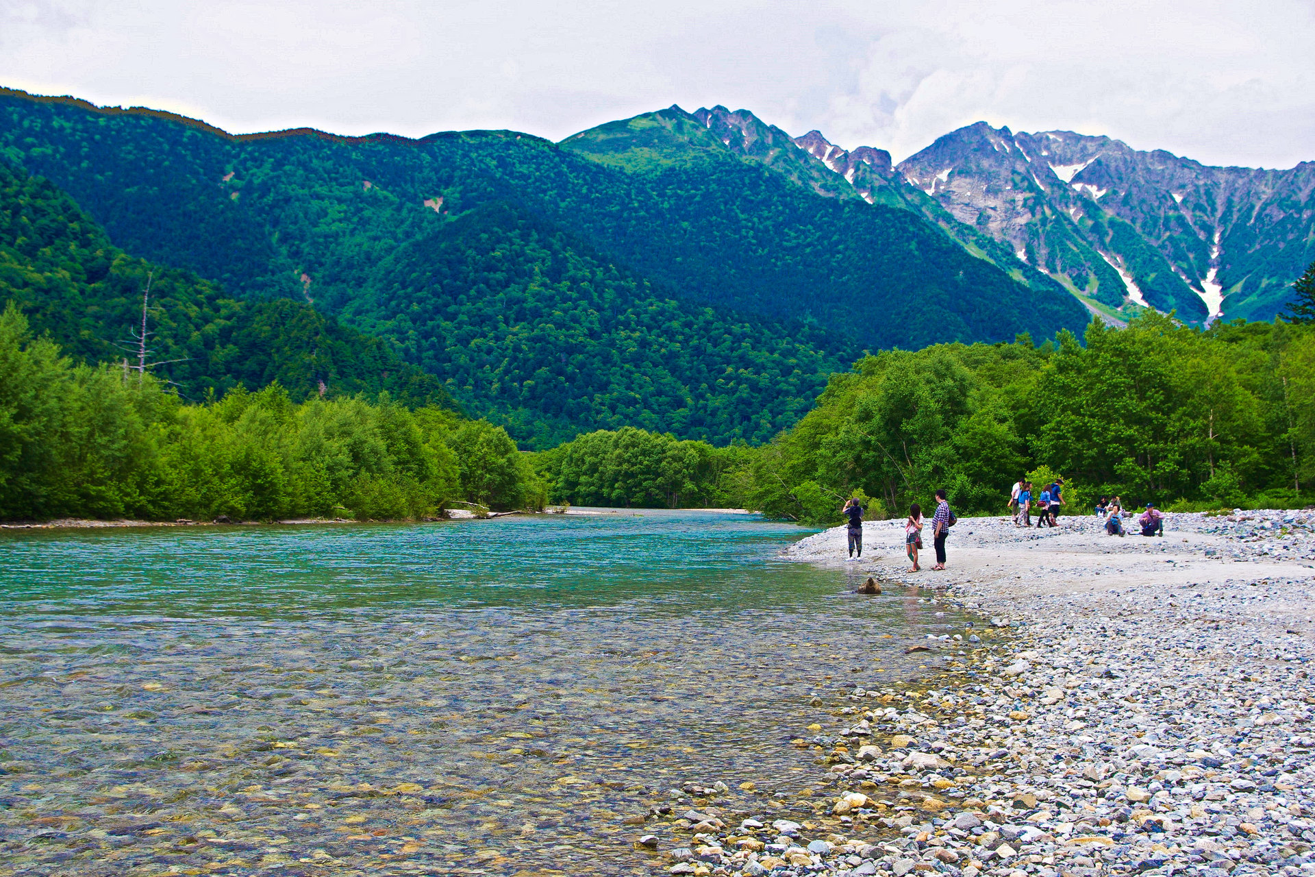 日本の風景 上高地の夏 梓川河川敷から 壁紙19x1280 壁紙館